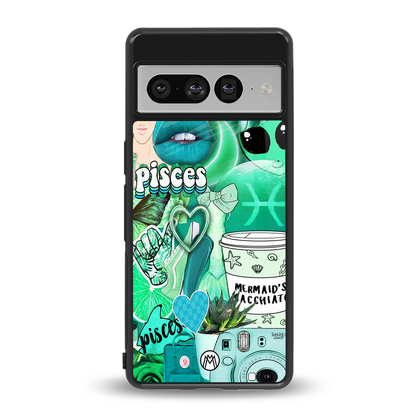 pisces aesthetic collage back phone cover | glass case for google pixel 7 pro