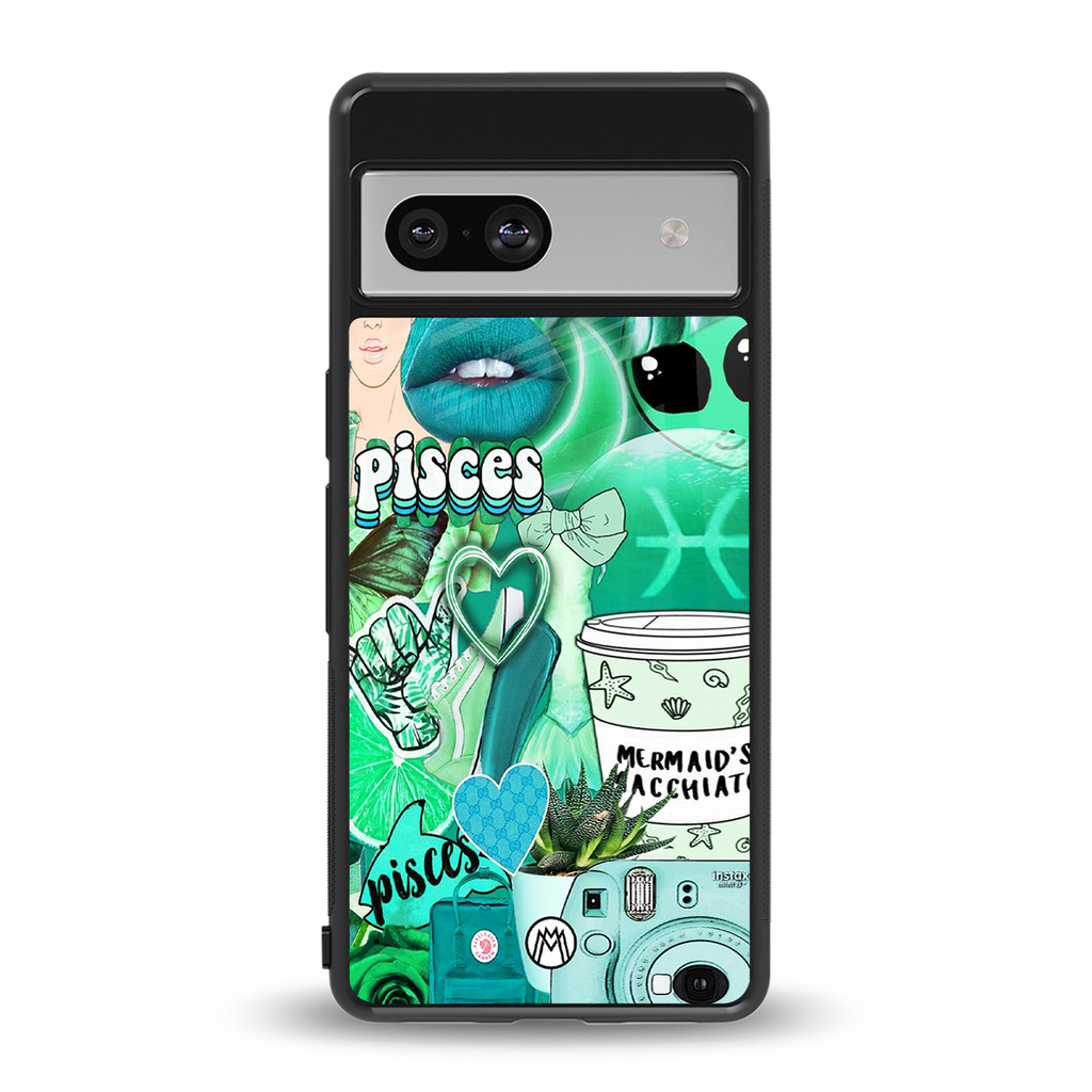 pisces aesthetic collage back phone cover | glass case for Google Pixel 7