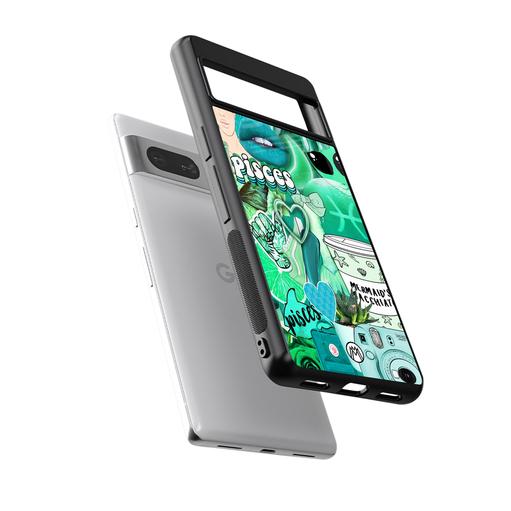 pisces aesthetic collage back phone cover | glass case for Google Pixel 7