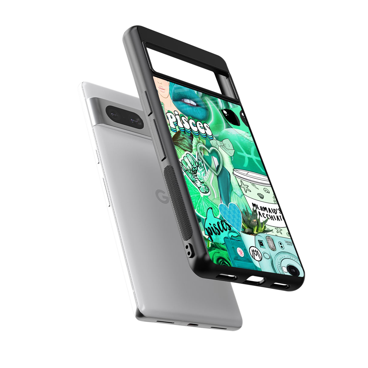 pisces aesthetic collage back phone cover | glass case for Google Pixel 7