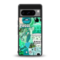 pisces aesthetic collage back phone cover | glass case for google pixel 8 pro
