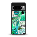 pisces aesthetic collage back phone cover | glass case for google pixel 8 pro