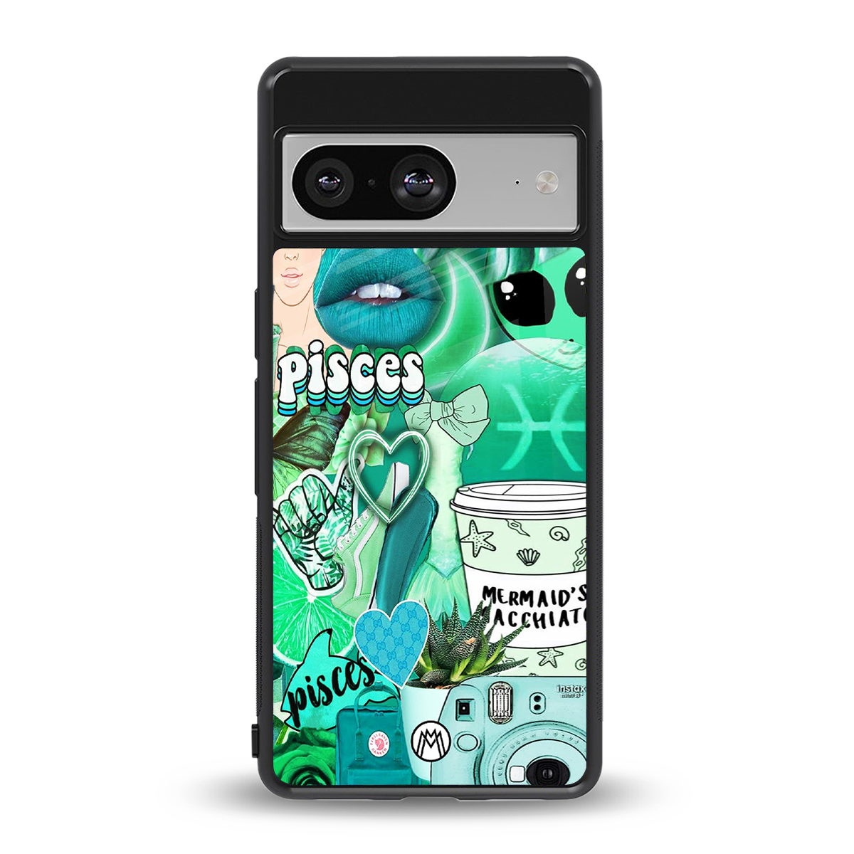 pisces aesthetic collage back phone cover | glass case for Google Pixel 8