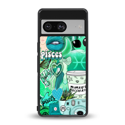 pisces aesthetic collage back phone cover | glass case for Google Pixel 8