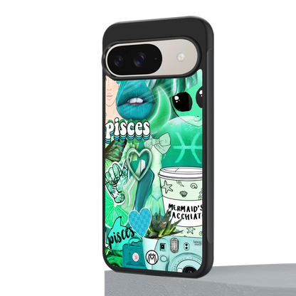 pisces aesthetic collage back phone cover | glass case for google pixel 9
