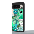 pisces aesthetic collage back phone cover | glass case for google pixel 9 pro