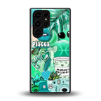 pisces aesthetic collage back phone cover | glass case for samsung galaxy s25 ultra
