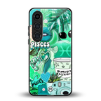 pisces aesthetic collage back phone cover | glass case for samsung galaxy s25