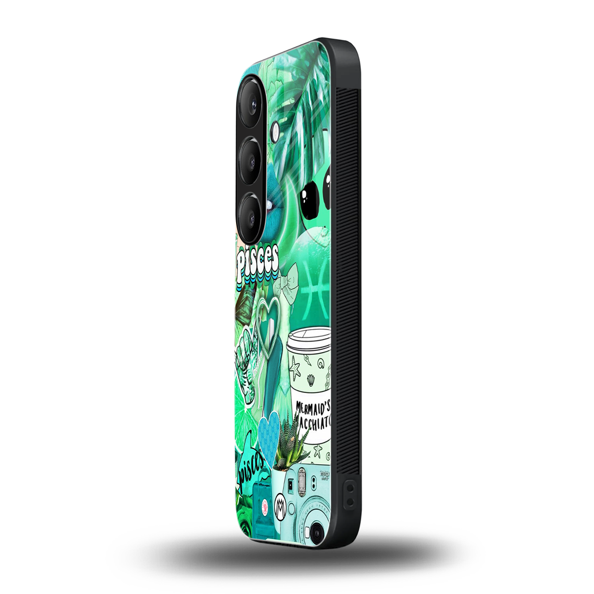pisces aesthetic collage back phone cover | glass case for samsung galaxy s24 plus