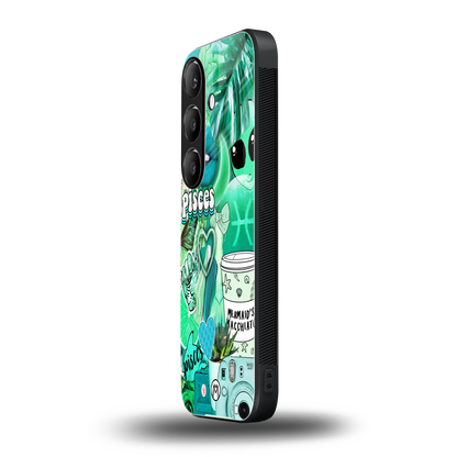 pisces aesthetic collage back phone cover | glass case for samsung galaxy s23 plus