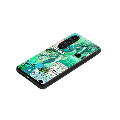 pisces aesthetic collage back phone cover | glass case for samsung galaxy s24 fe