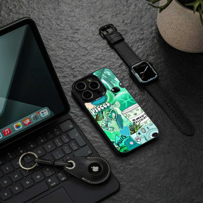pisces aesthetic collage back phone cover | glass case for samsung galaxy s24 ultra