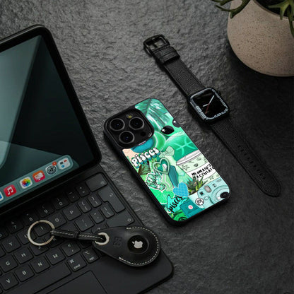 pisces aesthetic collage back phone cover | glass case for iphone 16 pro