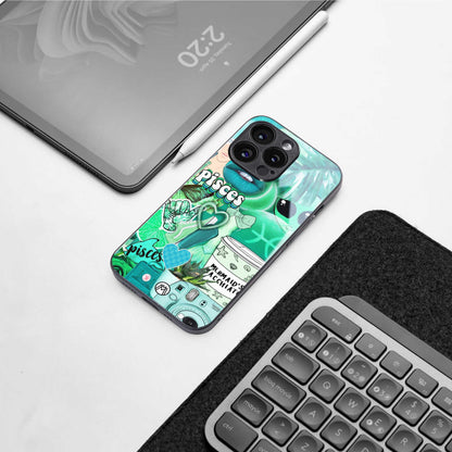 pisces aesthetic collage back phone cover | glass case for samsung galaxy s24 ultra