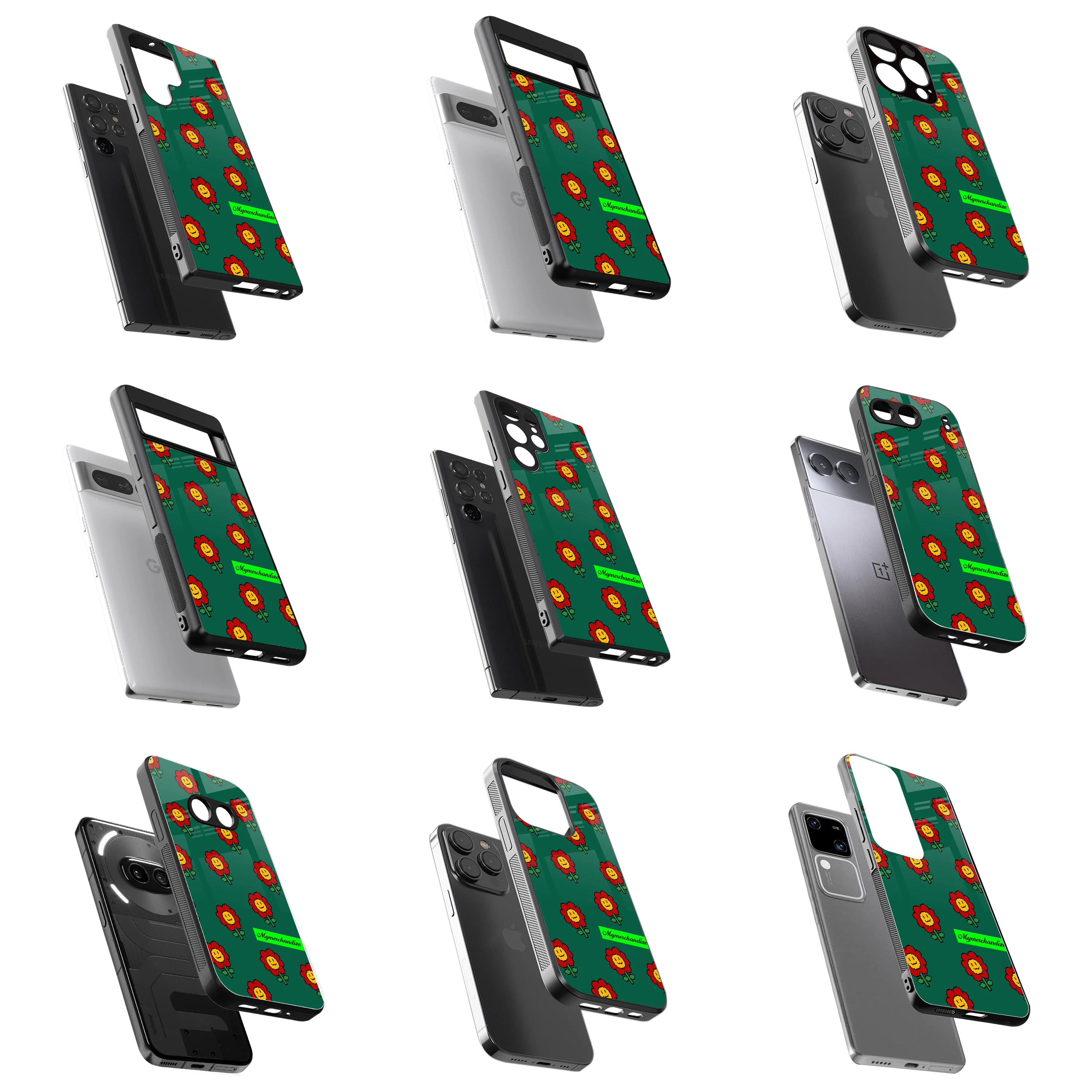 Durable Glass Back Mobile Case for iPhone, Samsung, OnePlus, Google Pixel, Redmi, Vivo, Oppo