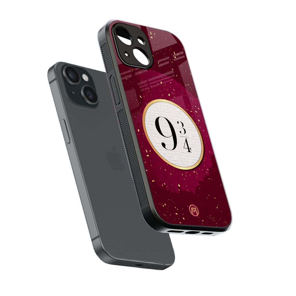 platform nine and three-quarters back phone cover | glass case for iphone 13 mini