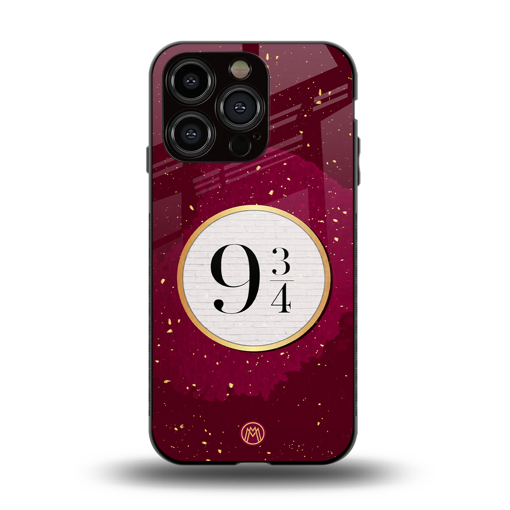 platform nine and three-quarters back phone cover | glass case for iphone 13 pro