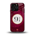 platform nine and three-quarters back phone cover | glass case for iphone 13 pro