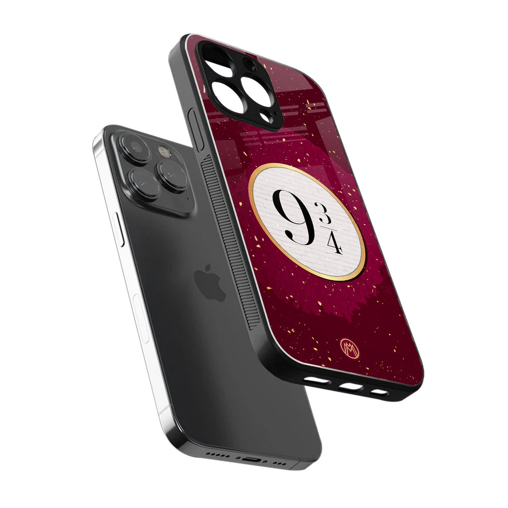 platform nine and three-quarters back phone cover | glass case for iphone 13 pro