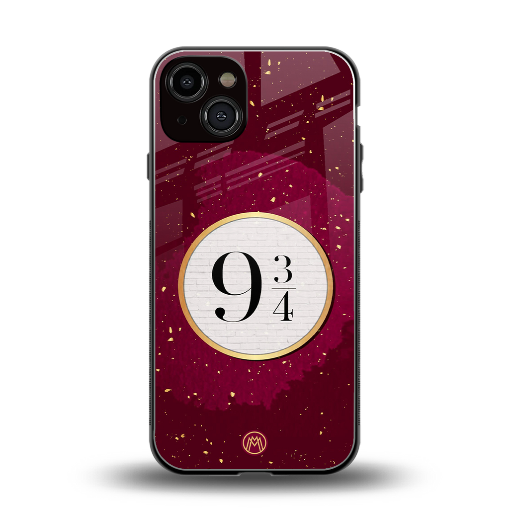 platform nine and three-quarters back phone cover | glass case for iphone 13
