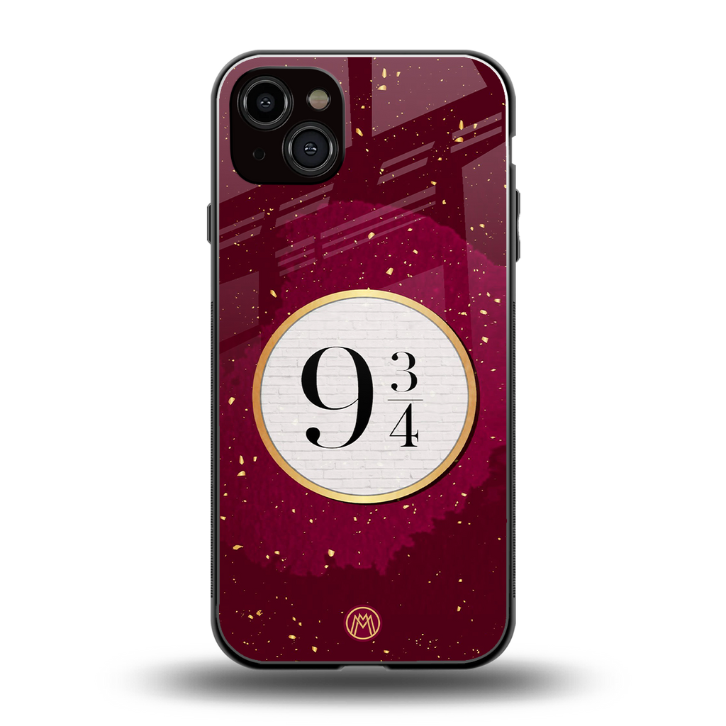 platform nine and three-quarters back phone cover | glass case for iphone 14 plus