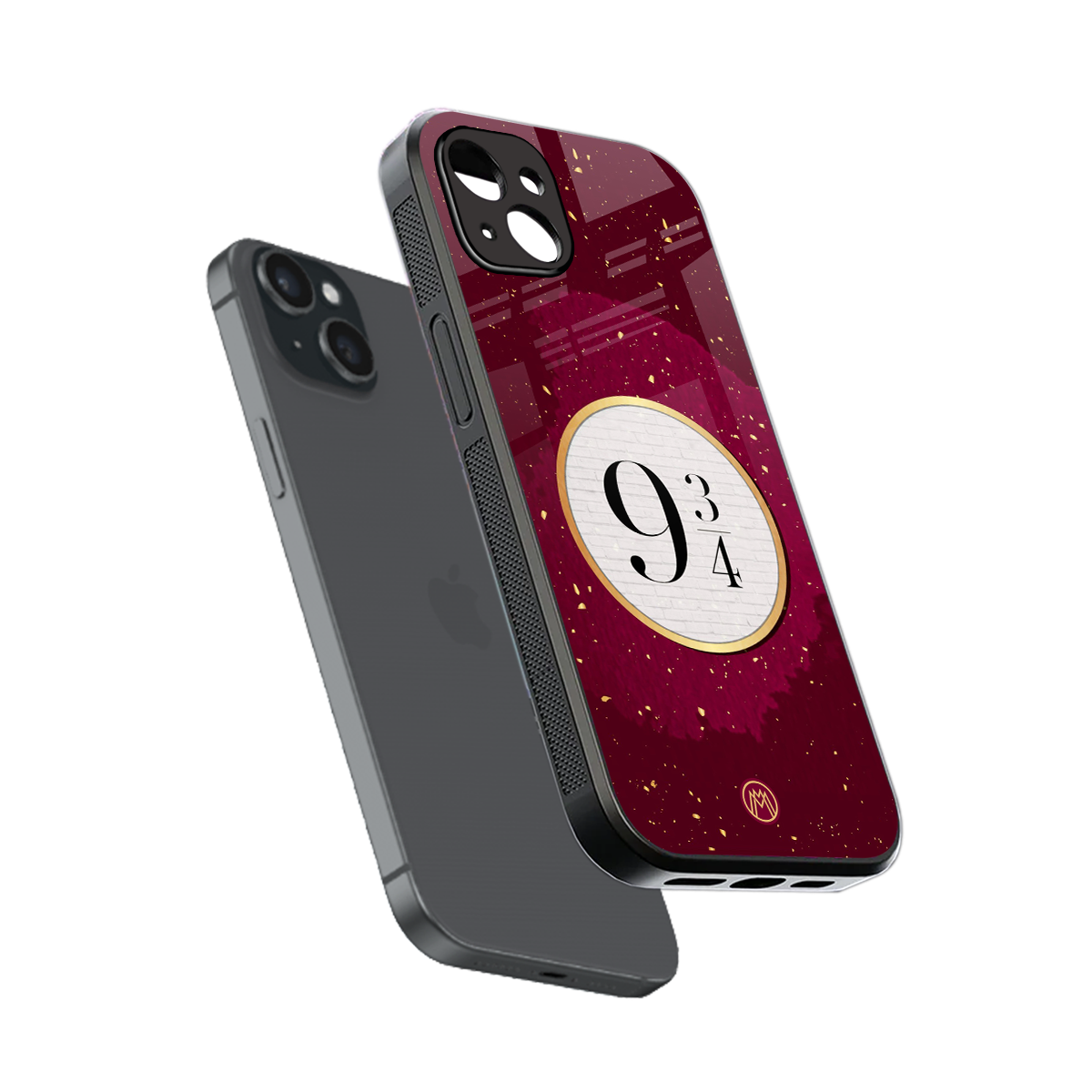 platform nine and three-quarters back phone cover | glass case for iphone 15 plus