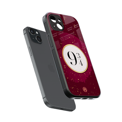 platform nine and three-quarters back phone cover | glass case for iphone 14 plus