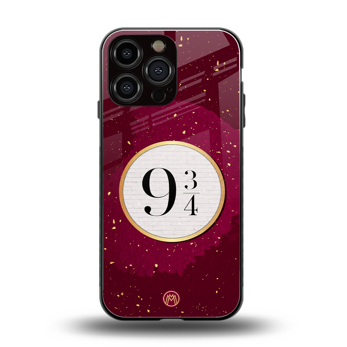 platform nine and three-quarters back phone cover | glass case for iphone 15 pro max