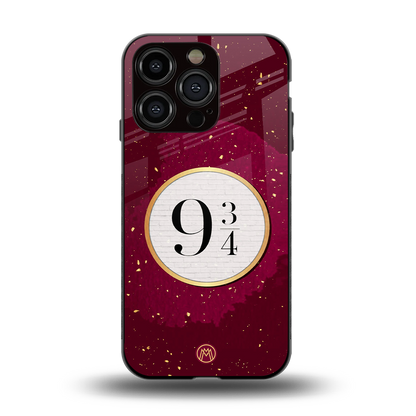 platform nine and three-quarters back phone cover | glass case for iphone 15 pro