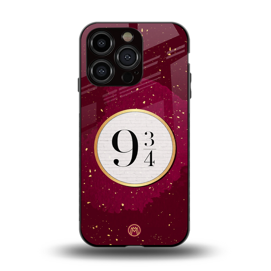 platform nine and three-quarters back phone cover | glass case for iphone 15 pro