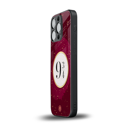 platform nine and three-quarters back phone cover | glass case for iphone 15 pro