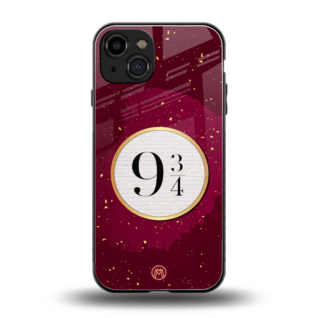 platform nine and three-quarters back phone cover | glass case for iphone 15