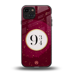platform nine and three-quarters back phone cover | glass case for iphone 15