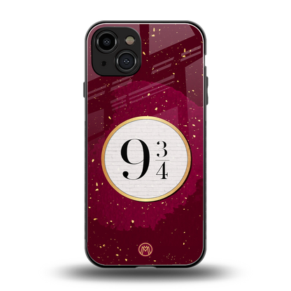 platform nine and three-quarters back phone cover | glass case for iphone 15