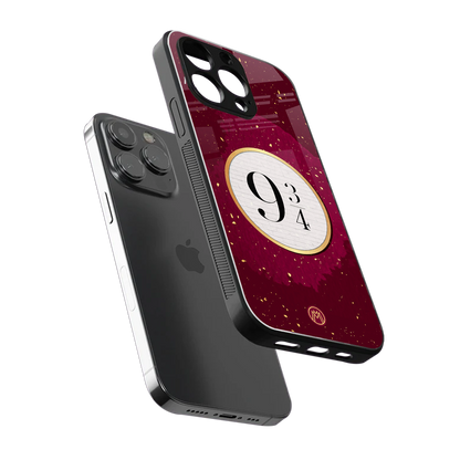 platform nine and three-quarters back phone cover | glass case for iphone 15 pro