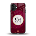 platform nine and three-quarters back phone cover | glass case for iphone 16 plus