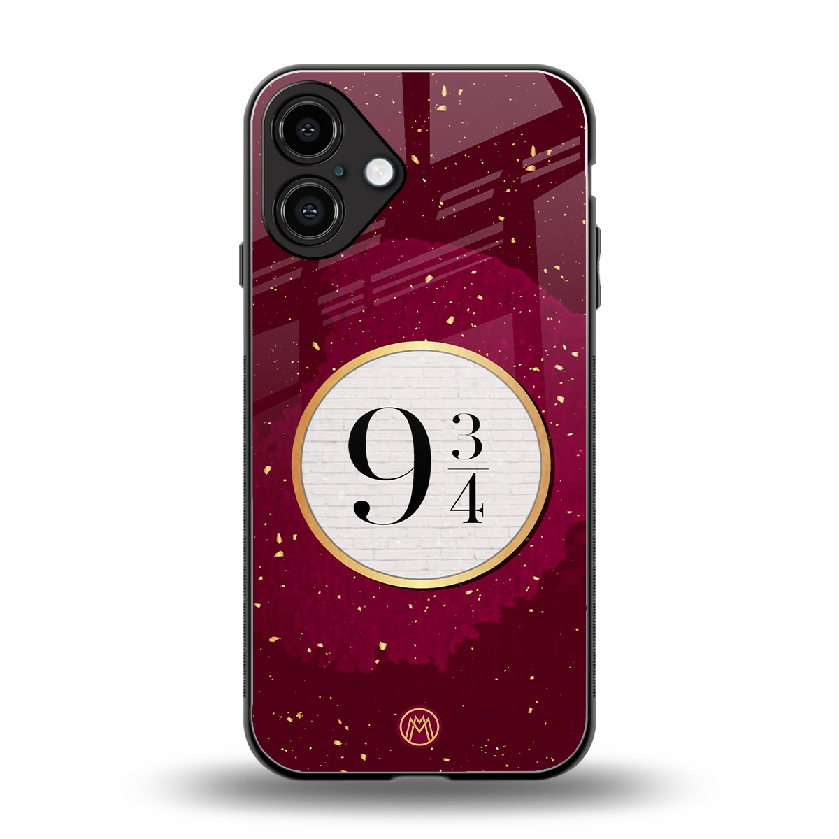 platform nine and three-quarters back phone cover | glass case for iphone 16 plus
