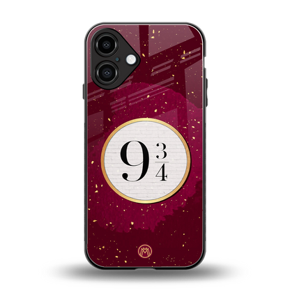 platform nine and three-quarters back phone cover | glass case for iphone 16 plus