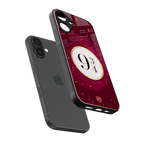 platform nine and three-quarters back phone cover | glass case for iphone 16 plus