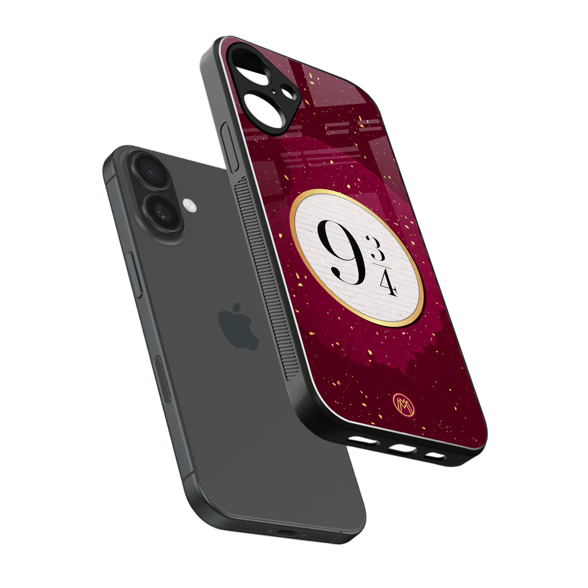 platform nine and three-quarters back phone cover | glass case for iphone 16 plus