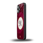 platform nine and three-quarters back phone cover | glass case for iphone 16 plus