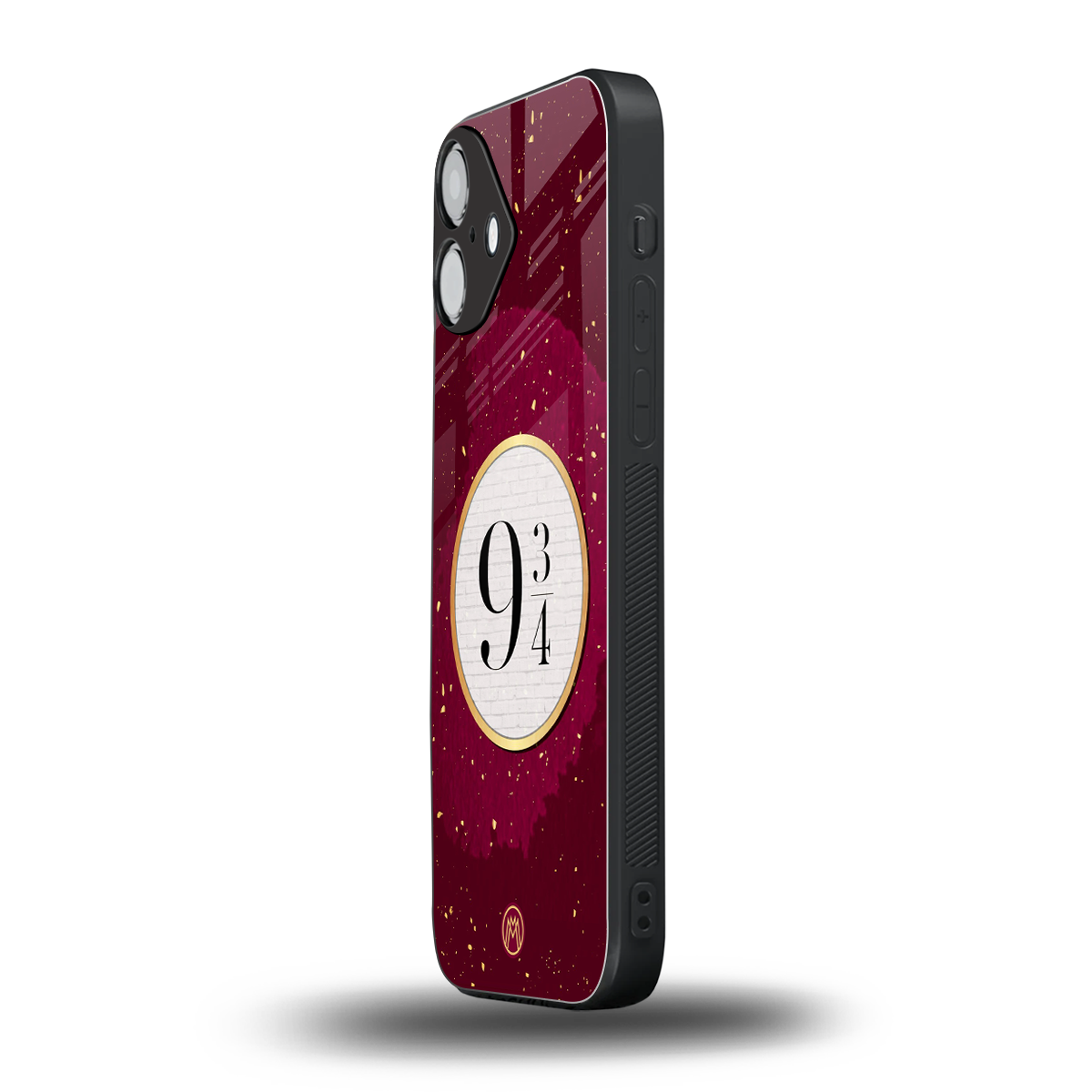 platform nine and three-quarters back phone cover | glass case for iphone 16 plus