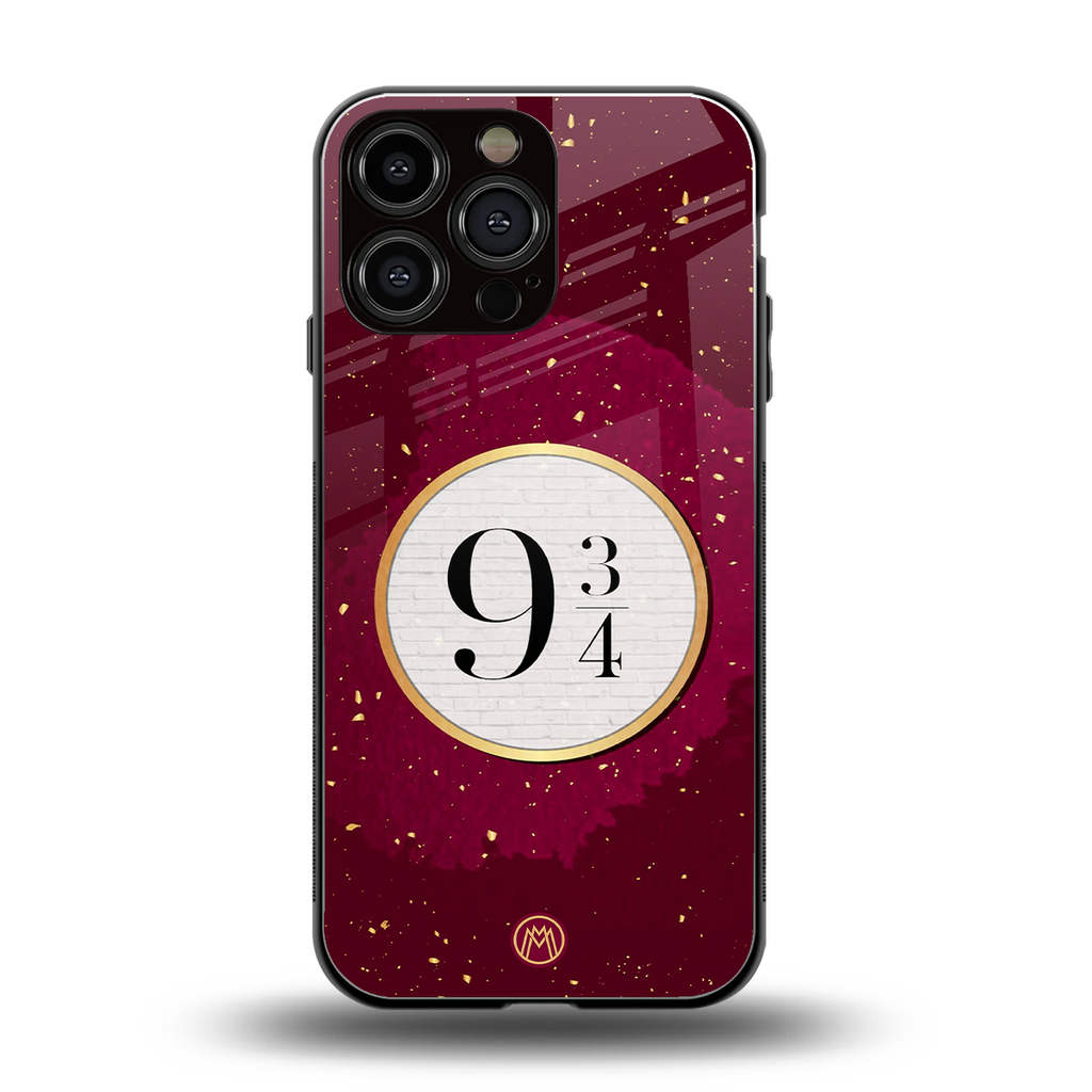 platform nine and three-quarters back phone cover | glass case for iphone 16 pro max
