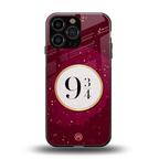 platform nine and three-quarters back phone cover | glass case for iphone 16 pro max