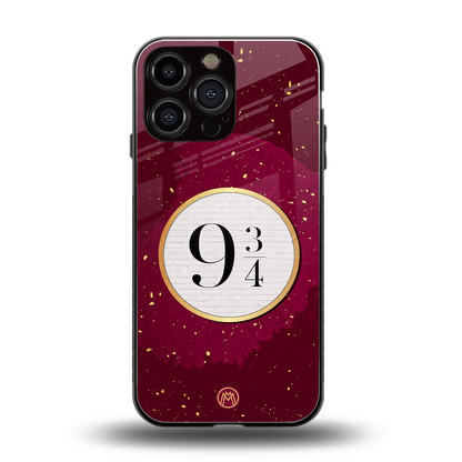 platform nine and three-quarters back phone cover | glass case for iphone 16 pro max