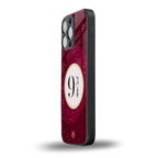 platform nine and three-quarters back phone cover | glass case for iphone 16 pro max
