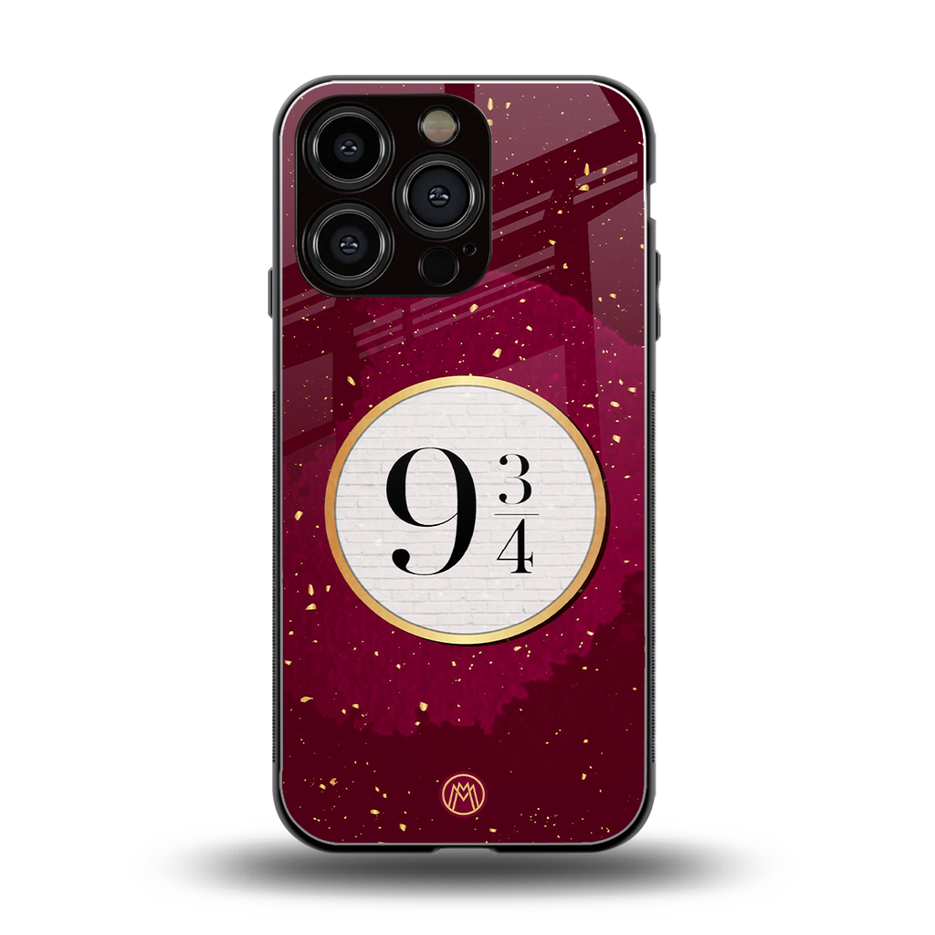 platform nine and three-quarters back phone cover | glass case for iphone 16 pro