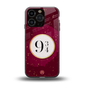platform nine and three-quarters back phone cover | glass case for iphone 16 pro