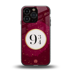 platform nine and three-quarters back phone cover | glass case for iphone 16 pro