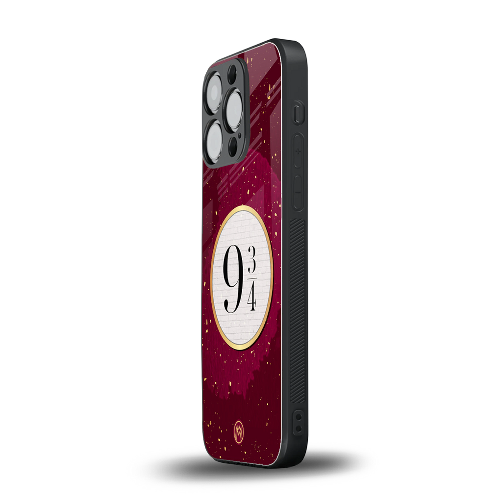 platform nine and three-quarters back phone cover | glass case for iphone 16 pro